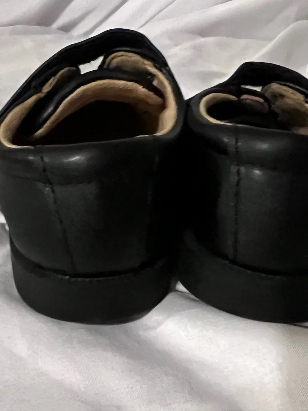 Cat & Jack Little Boys Black Dress Shoes with Hook-and-Loop Strap